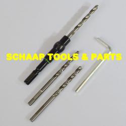 Centrotec Spiraalboor HSS  4,5 mm x 47 mm in boorhouder met 2 reserveboren  CE/M-Set | 493424